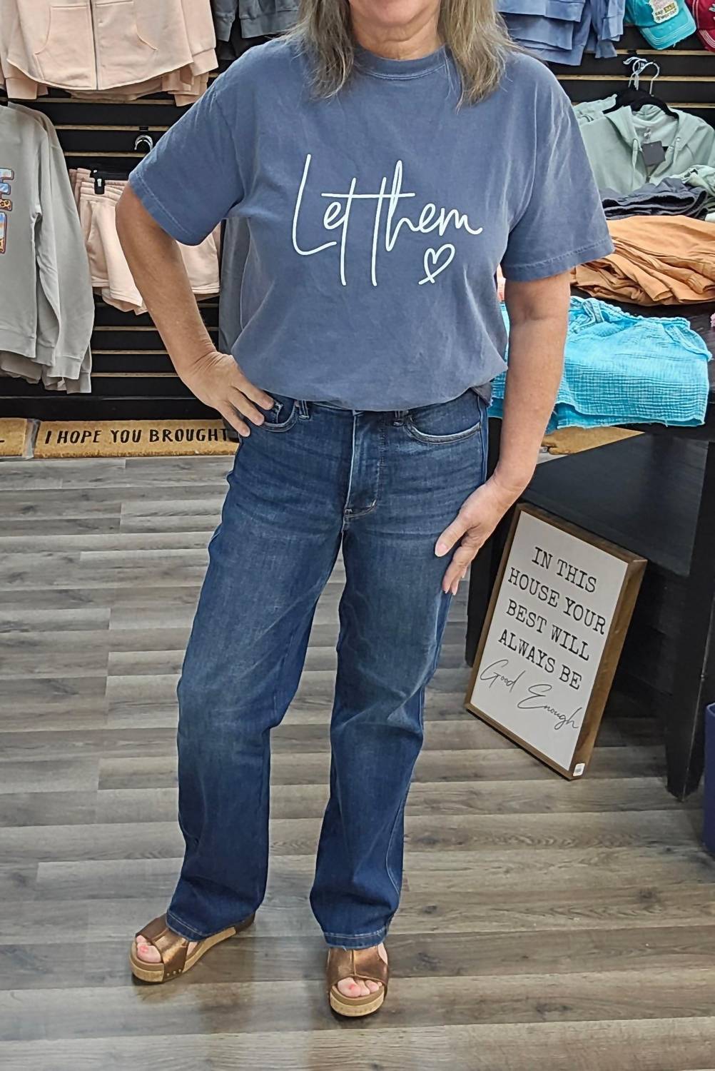 

Высокие джинсы с завышенной талией и эффектом контроля живота классического прямого кроя в синем цвете Judy Blue