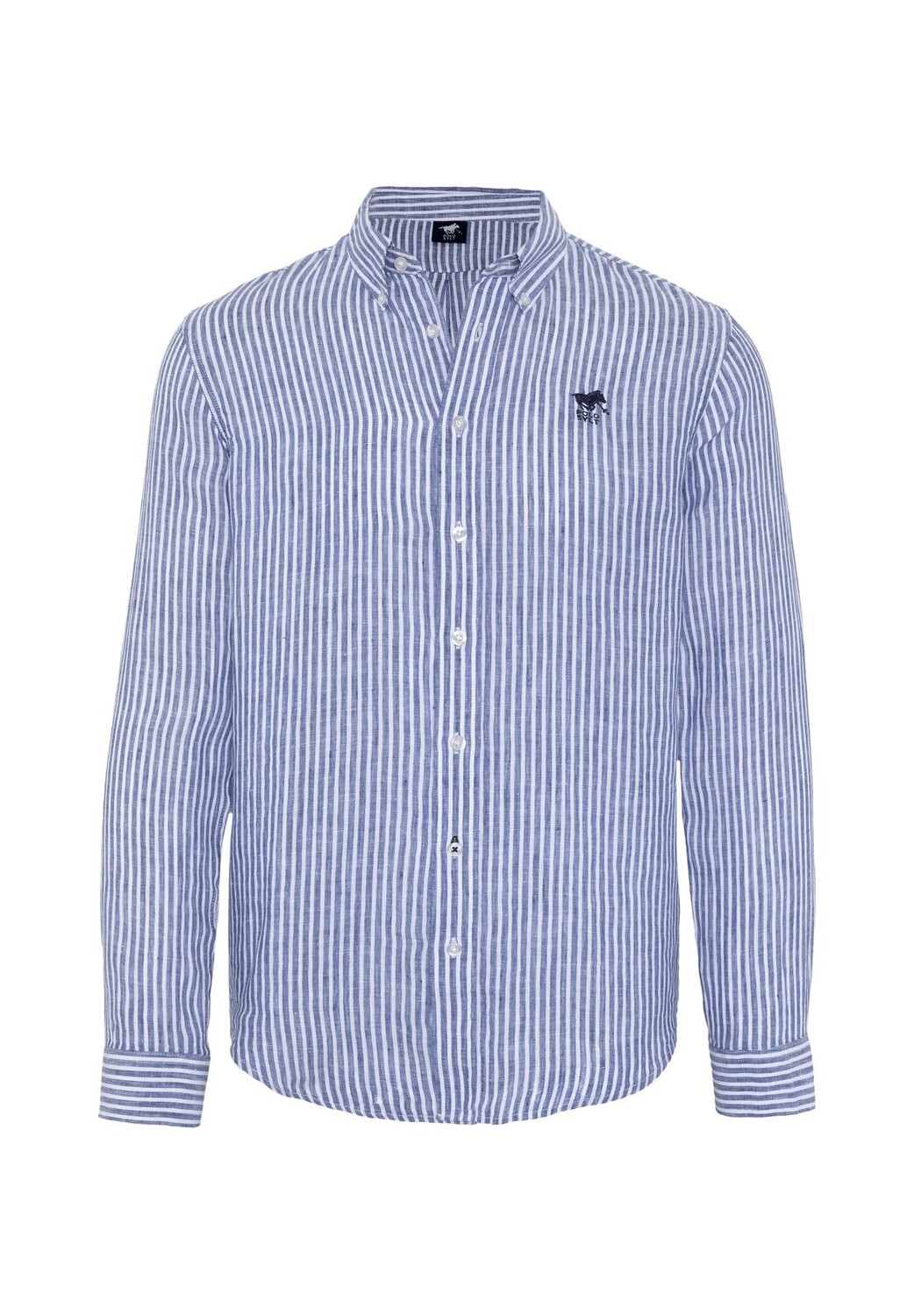 

Рубашка с вышивкой этикетки POLO SYLT, цвет Blue Wht Str