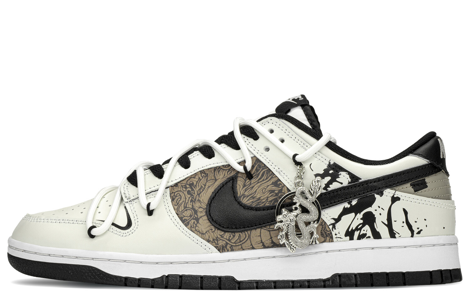 

Кроссовки Nike Dunk Skateboarding Shoes Men Low-top Black/Brown, черный/коричневый
