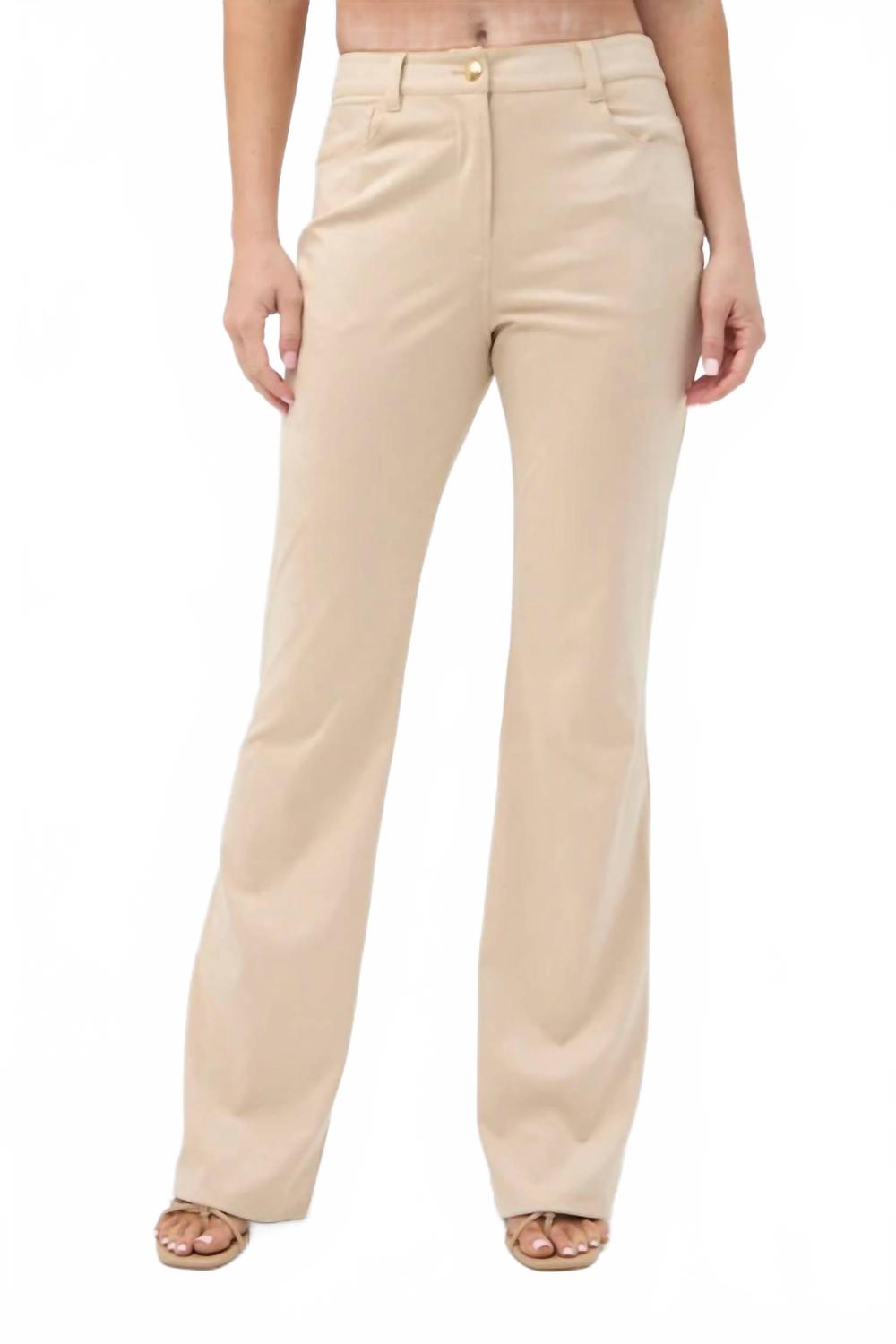 

Trina Turk Брюки Apple Bottom из искусственной замши бежевого цвета