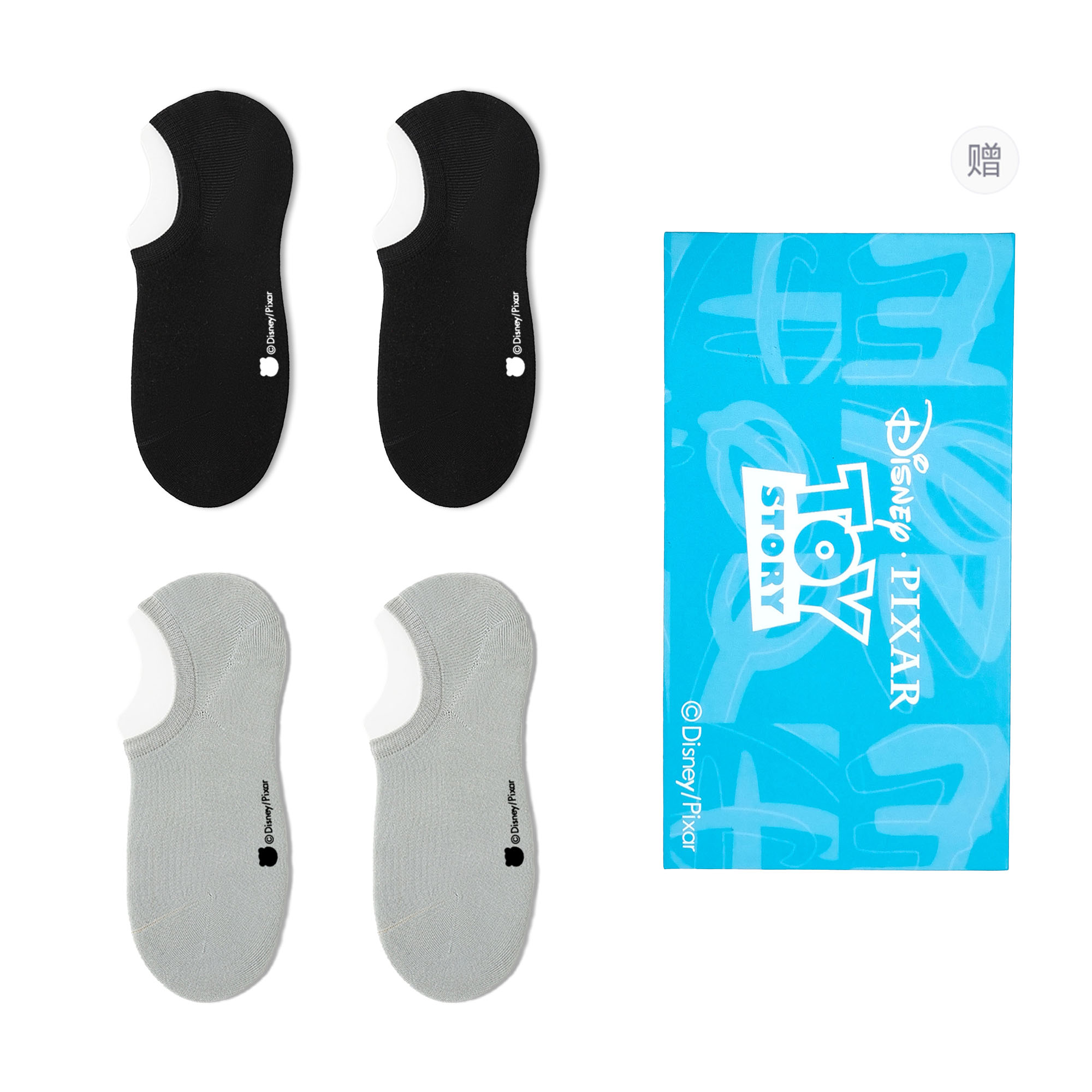 

Ноу-шоу носки унисекс шопер 4 шт Disney, черный/светло-серый
