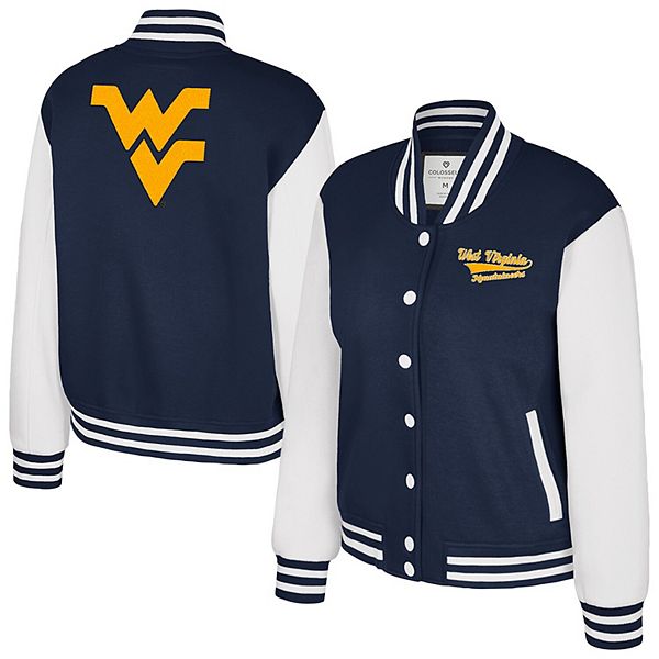 

Женская флисовая куртка West Virginia Mountaineers navy с полной застежкой Colosseum