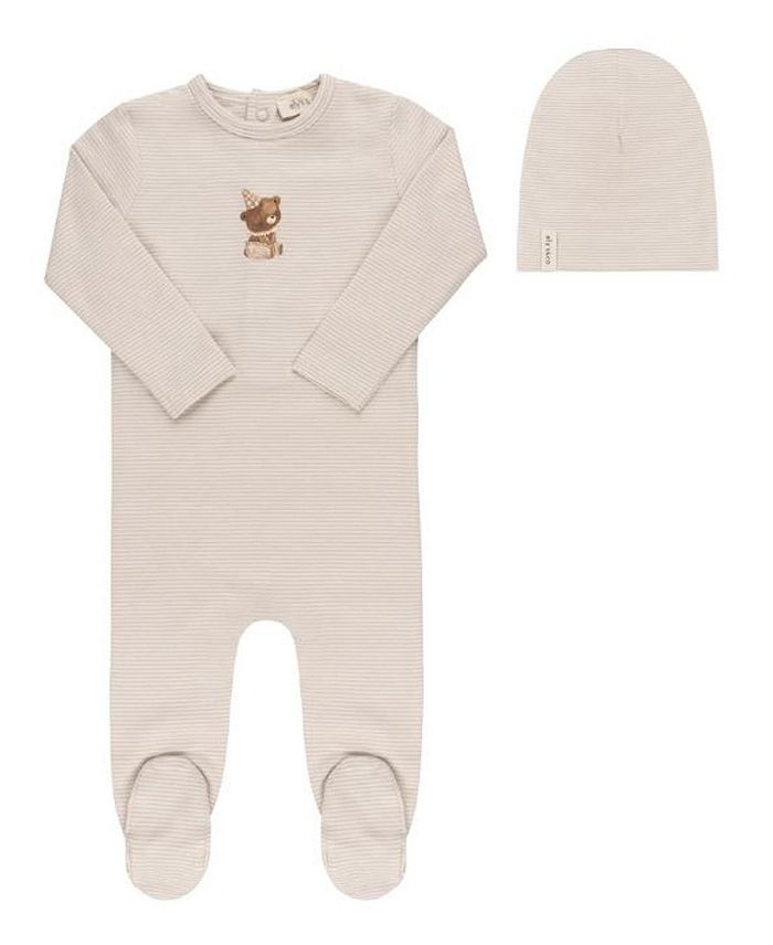 

Унисекс комбинезон с шапочкой из велюра Bear Collection - для малышей Ely's & Co., коричневый