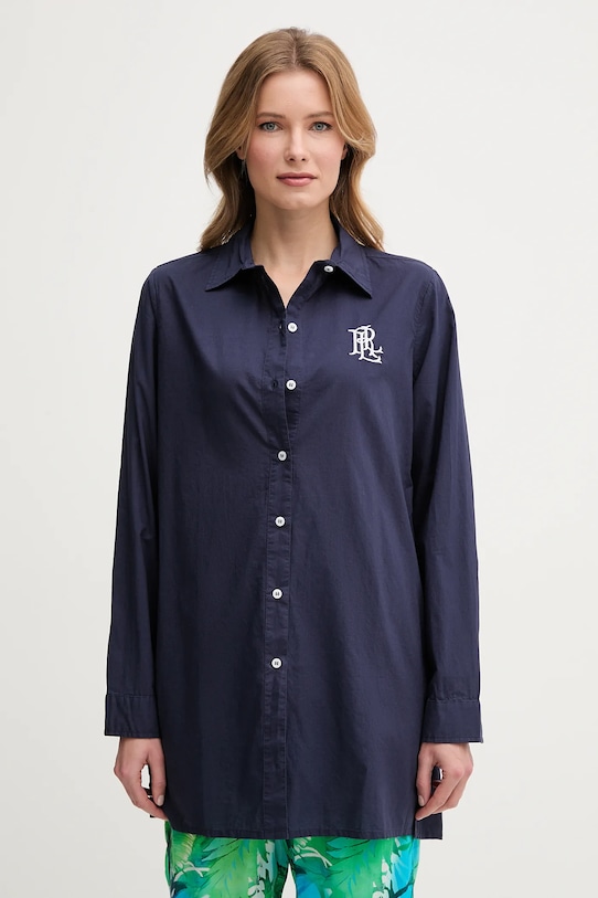 

Хлопковая рубашка Lauren Ralph Lauren, темно-синий