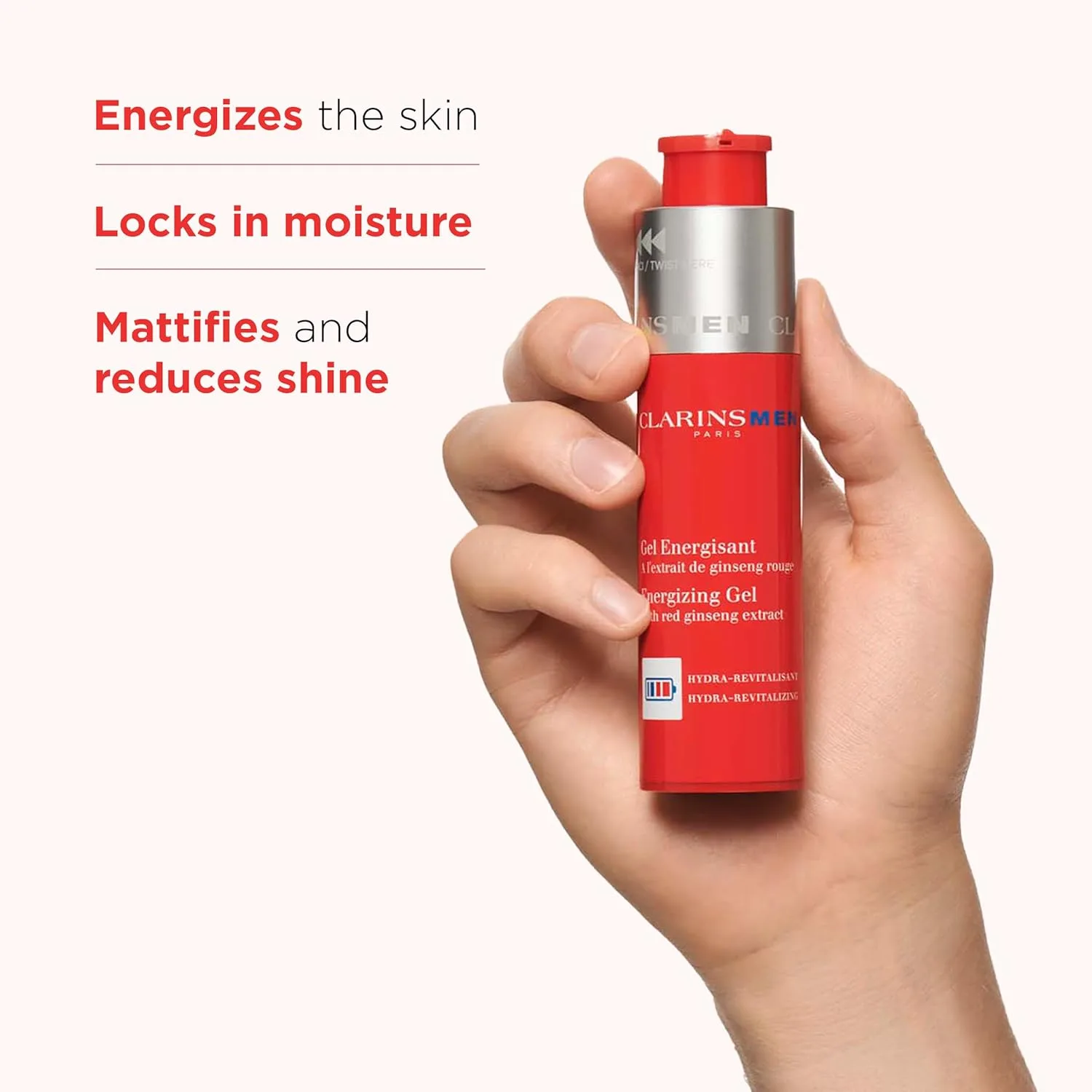 Гель для умывания Clarins — MEN Energizing Gel, охлаждающий матирующий увлажняющий гель для мужчин, тонизирует кожу и, 50 мл — фото 2