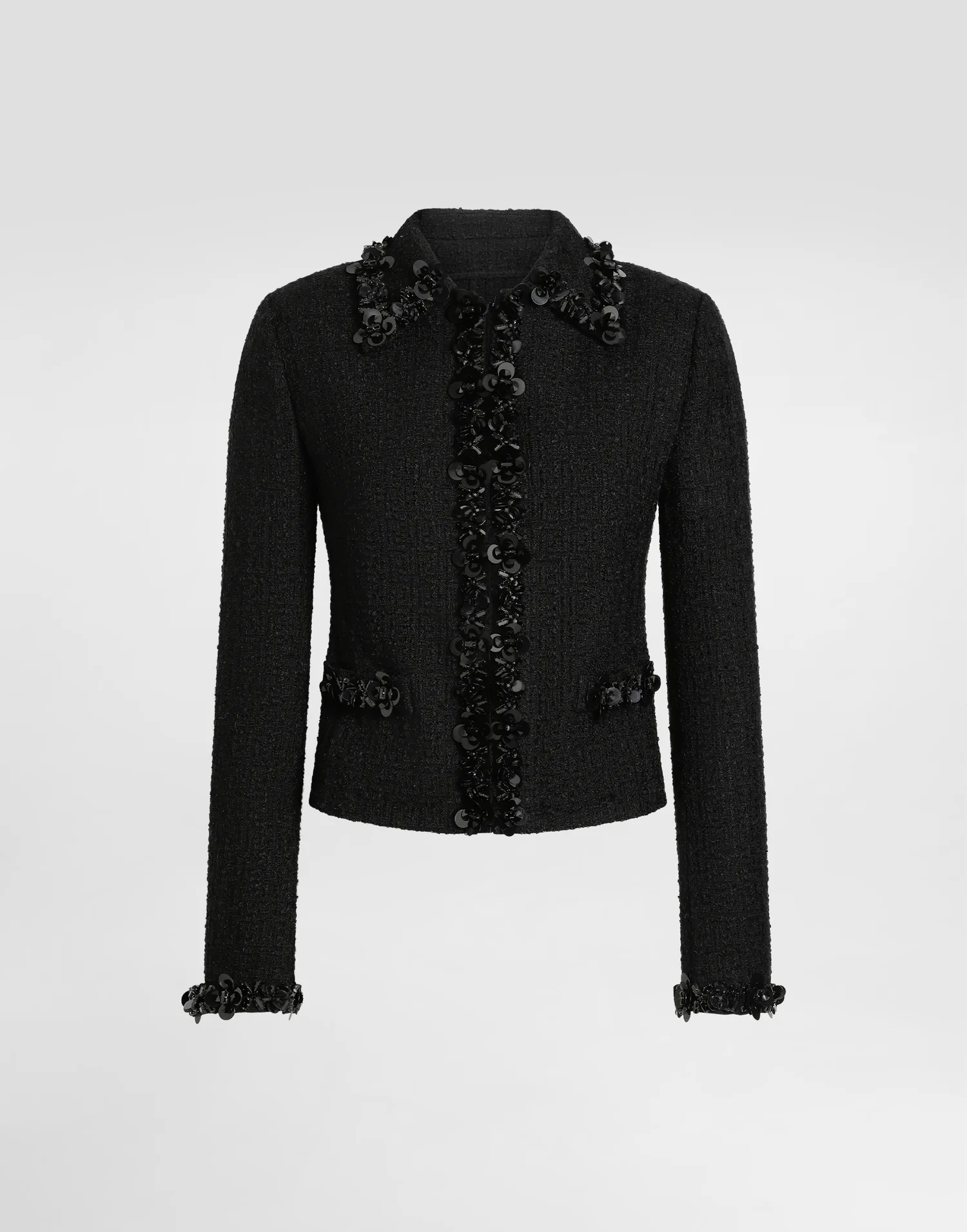Короткая куртка из эластичной матовой ткани DOLCE & GABBANA, черный