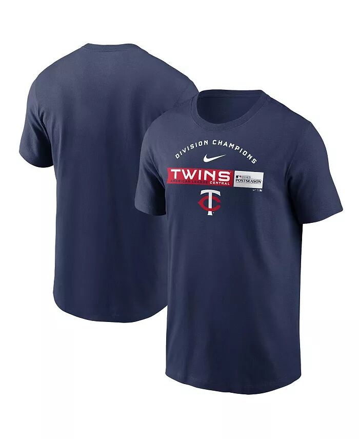 

Мужская темно-синяя футболка Minnesota Twins 2023 AL Central Division Champions Nike, синий