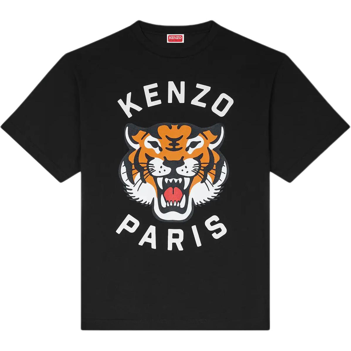 

Счастливый тигр оверсайз футболка KENZO, черный