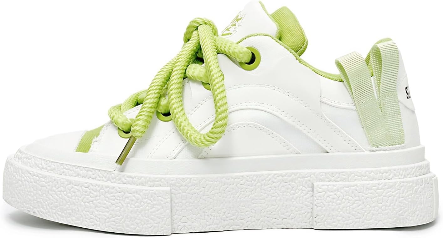 

Кроссовки AURISTIA Preppy Chunky для мужчин и женщин, платформенные туфли, толстые шнурки, увеличение роста, стиль Y2K, хип-хоп, уличная мода JK, скейт стиль, зеленый