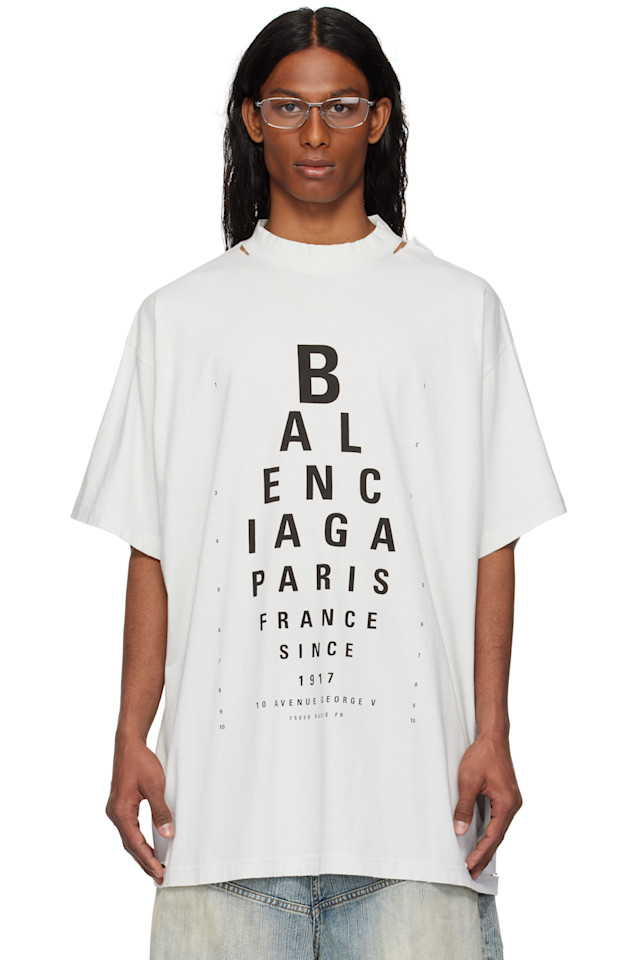 

Оптический оверсайз футболка Balenciaga, белый