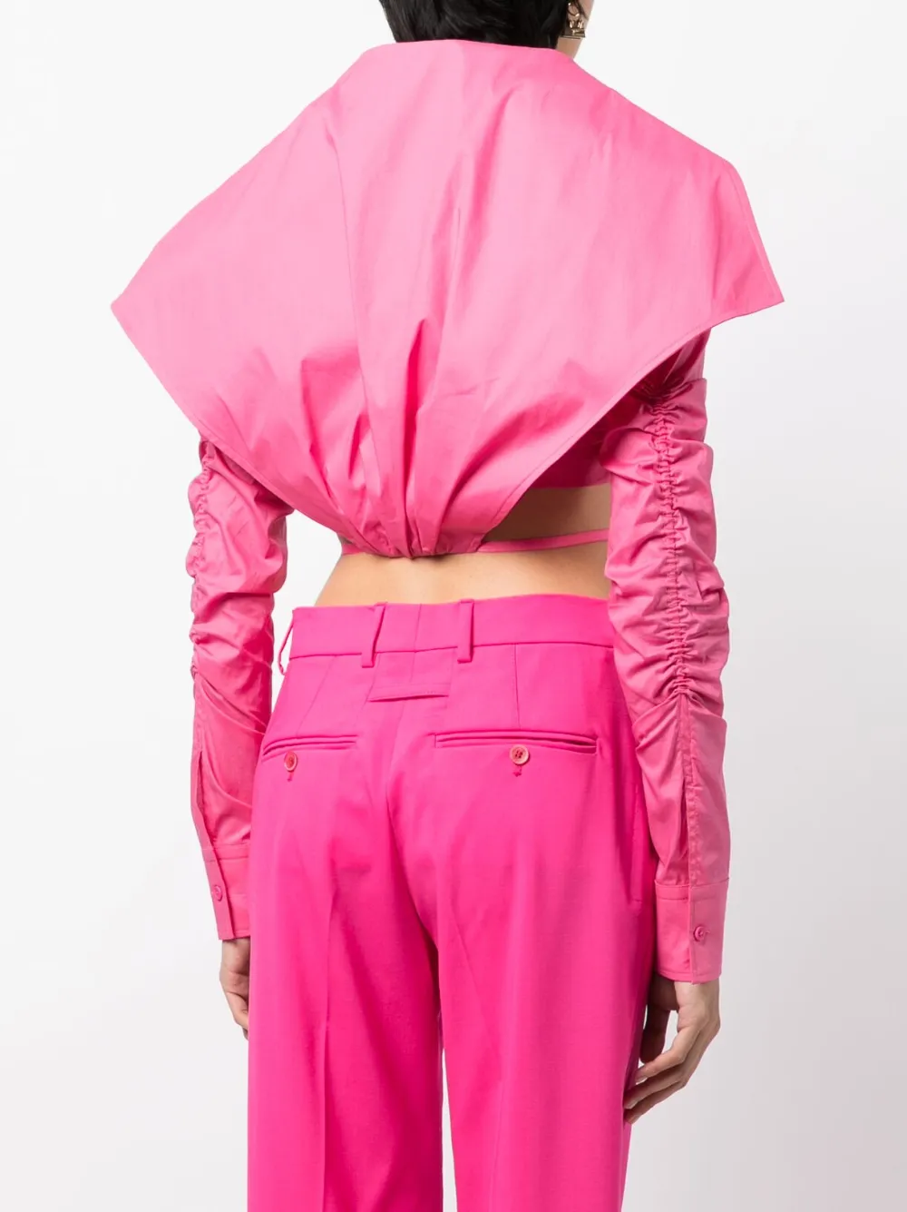 Укороченная рубашка La Chemise Meio JACQUEMUS, розовый — фото 4