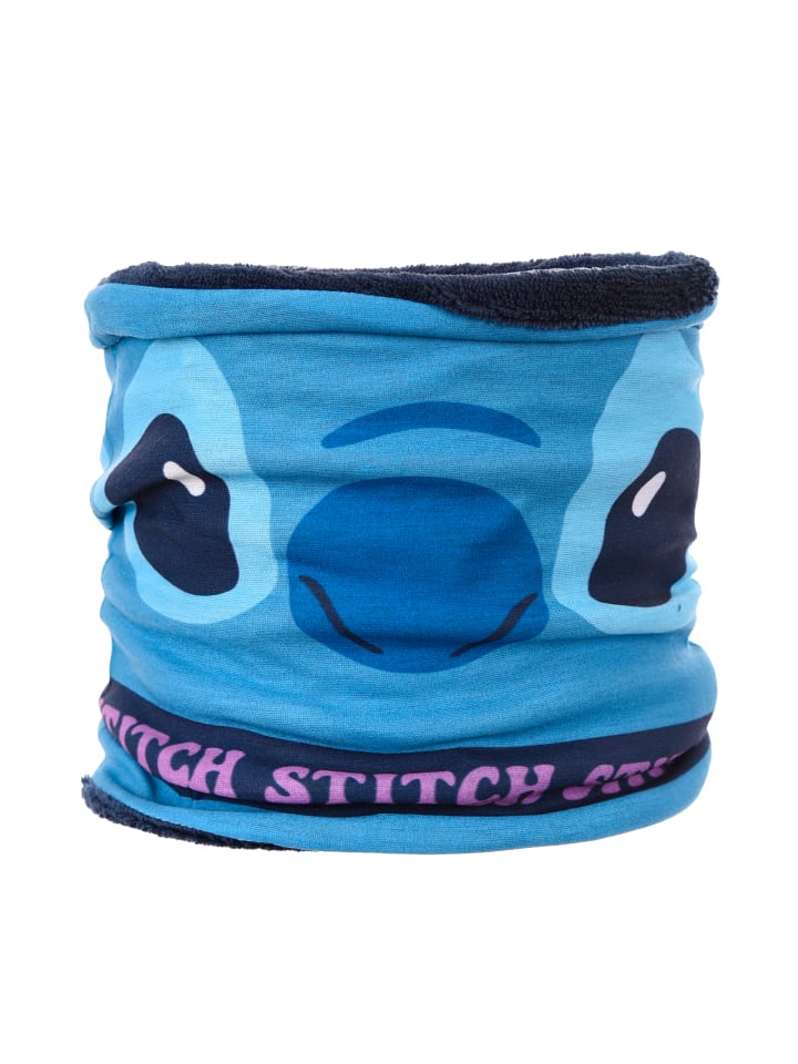 

Детский шарф-снуд/петля с флисовой подкладкой синего цвета Stitch