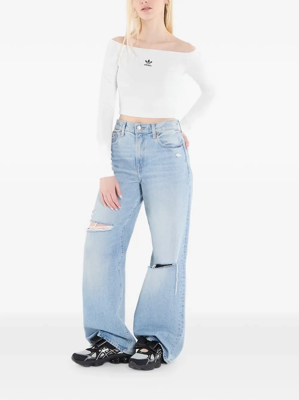 Футболка Ess rib ls Adidas, белый — фото 2