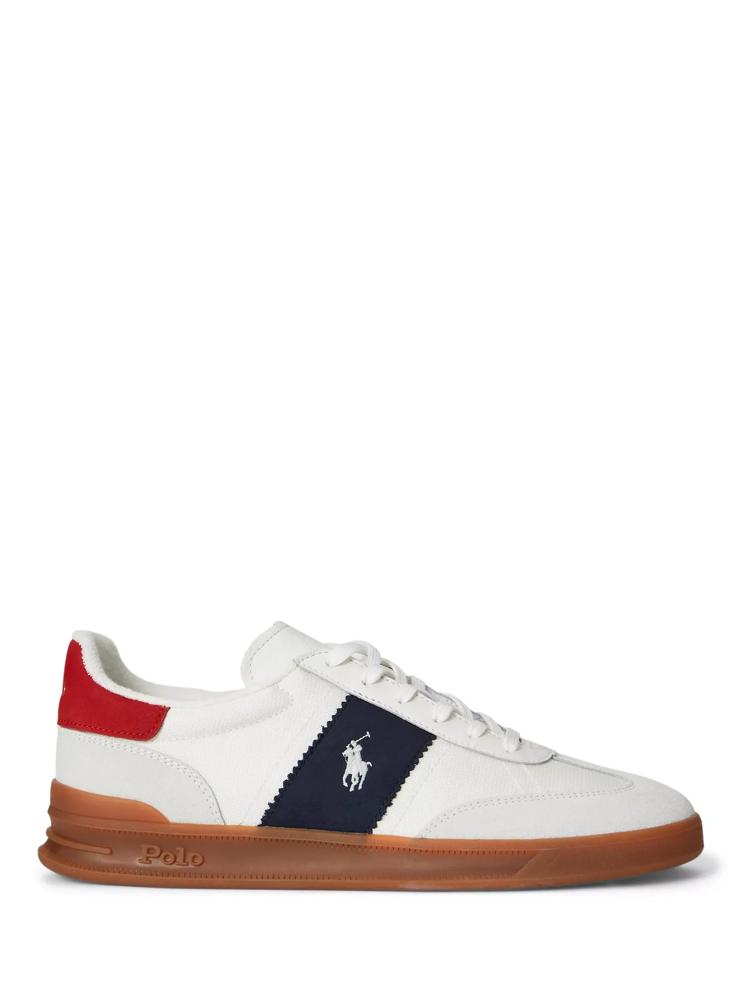 Кожаные кроссовки Polo Heritage Aera, цвет: белый/темно-синий/белый Ralph Lauren