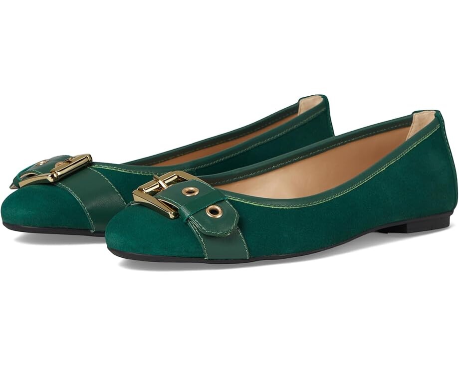 Туфли на плоской подошве French Sole Ditto, цвет Dark Green Suede