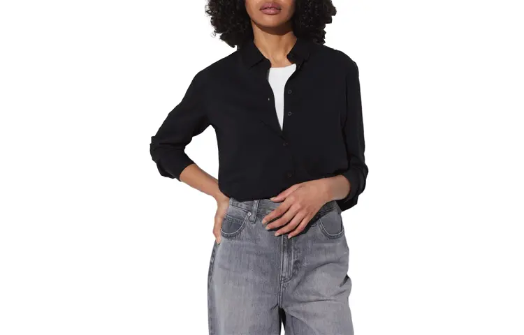 Рубашка женская черная Uniqlo