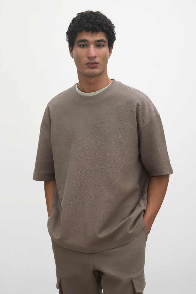 

Футболка свободного кроя H&M, бежевый