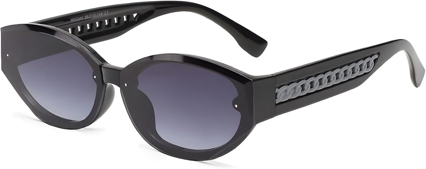 

Стильные овальные солнцезащитные очки для женщин и мужчин, модные прямоугольные очки с защитой от УФ-излучения UV400 VINE OF RADIANCE Auralice, S6 | Grey Lens/Black Frame