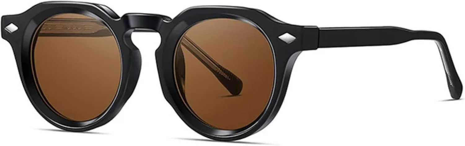 

Круглые женские солнцезащитные очки сине-зеленого цвета с защитой от УФ-излучения UV400, мужские солнцезащитные очки в стиле панк с заклепками DSVIGF, Black Tea