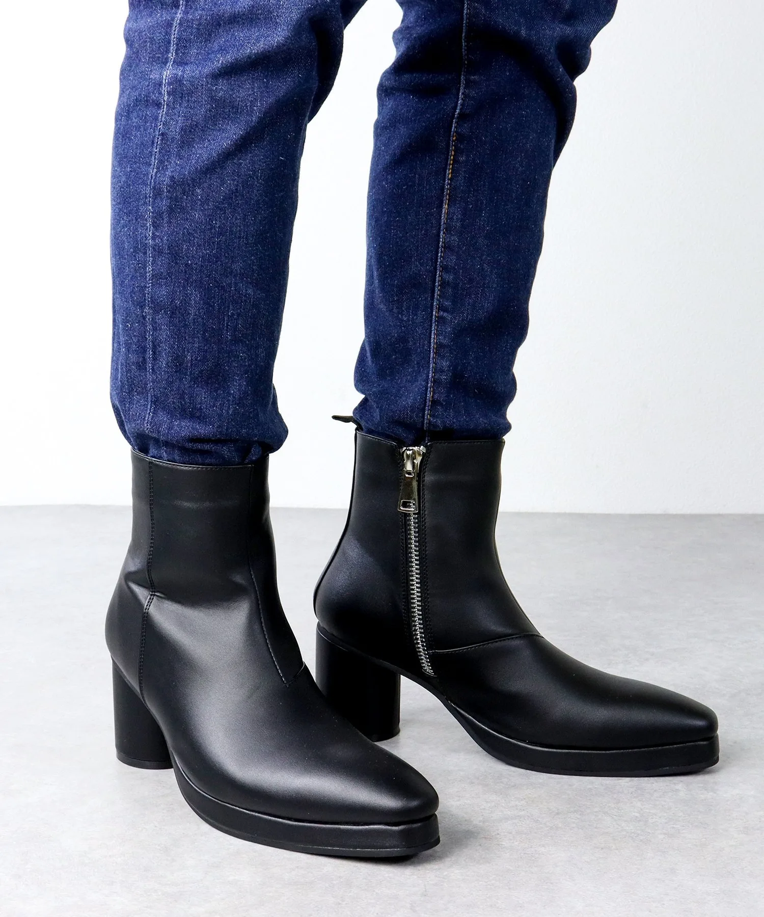 Мужские уличные ботинки на цилиндрическом каблуке 8 см, модель Storm Boots 6834 Lovehunter, black