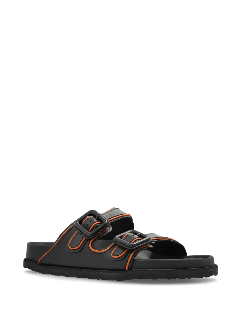 Кожаные шлепанцы Arizona с пряжками Birkenstock 1774, черный — фото 2