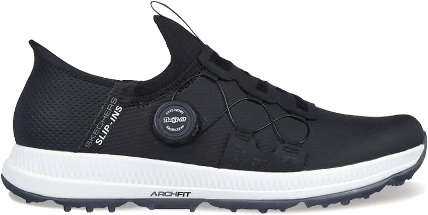 Мужские гольф-туфли Skechers Go Golf Elite 5 Arch Fit водонепроницаемые с удобной посадкой, черно-белый — фото 2