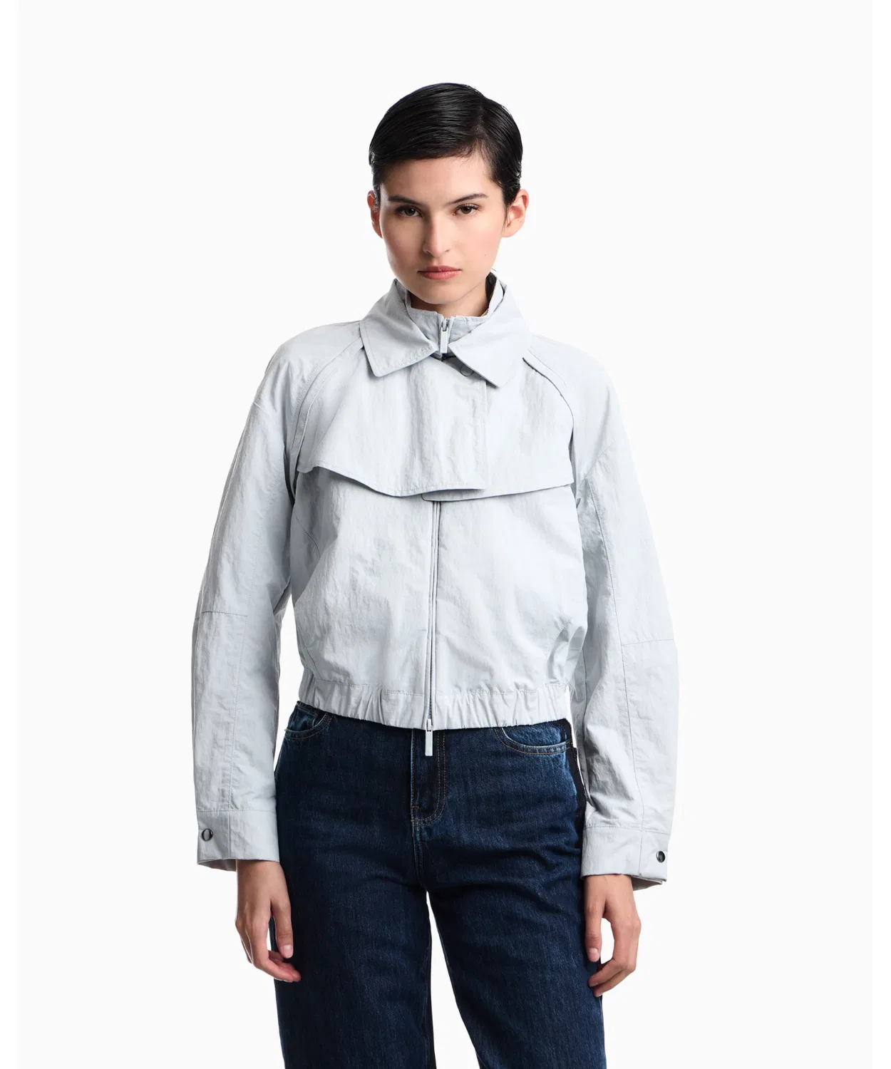 Куртка 2-в-1 Emporio Armani из щипаного нейлона, аква