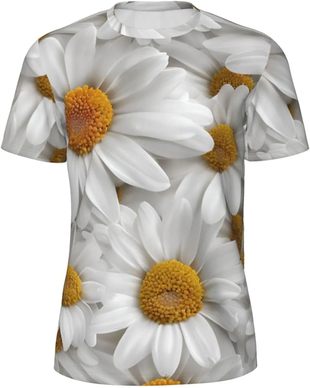 

Футболка мужская летняя с принтом Daisies White, легкая и дышащая SDFHU