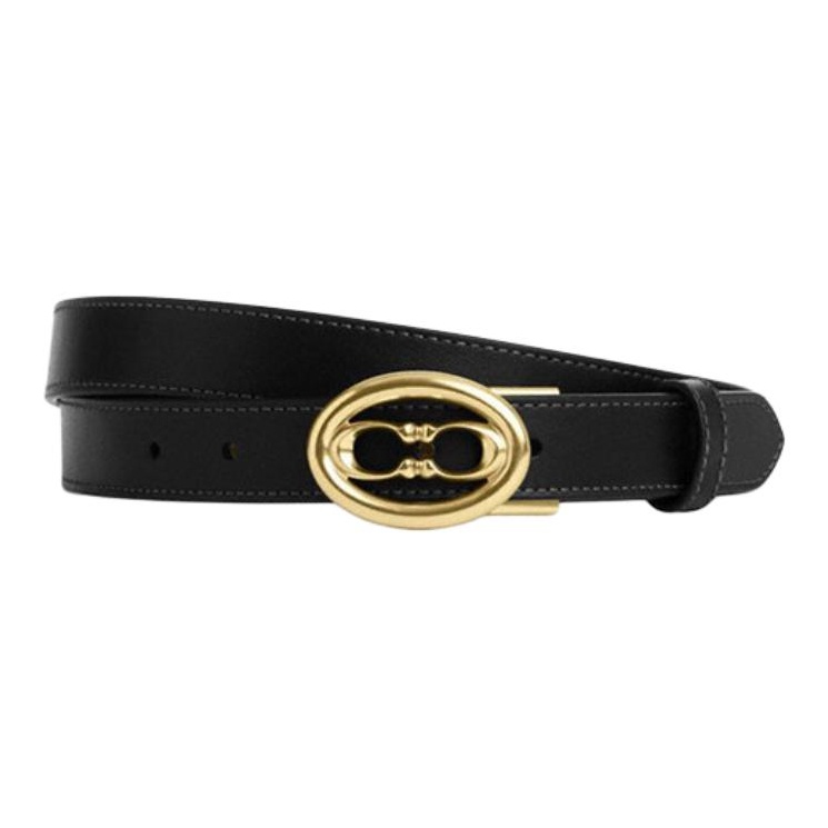 

COACH Кожаный ремень из коровьей кожи для женщин черный ширина 2,5 см, Black