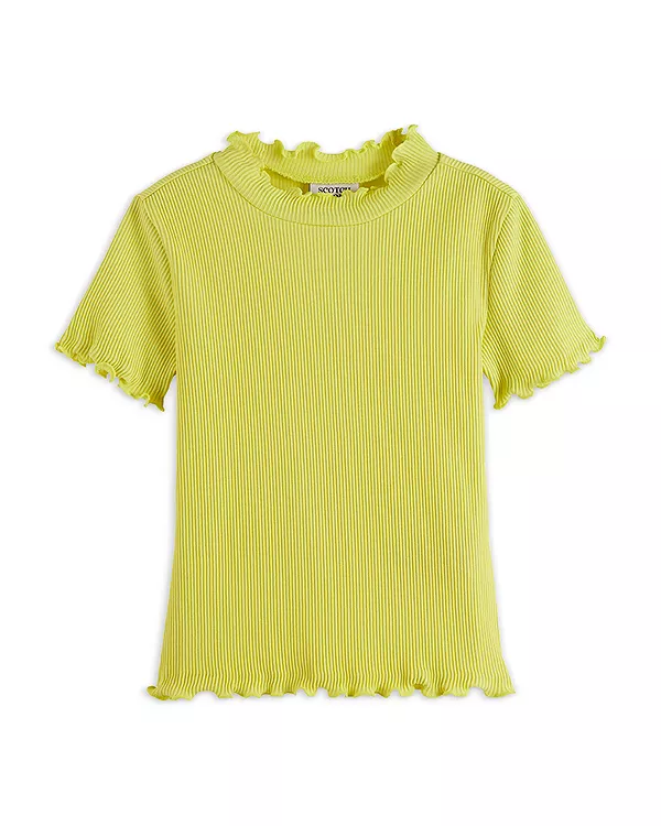 

Детская облегающая футболка с короткими рукавами и воротником-стойкой в рубчик - для малышей и детей постарше. Scotch & Soda, зеленый