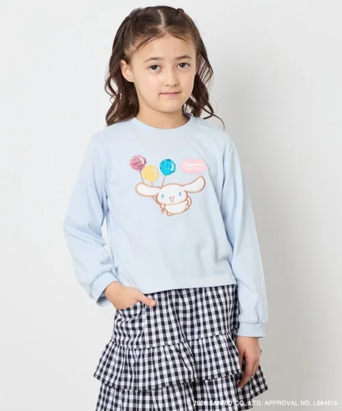 Детская футболка с пайетками Cinnamoroll & Pompompurin a.v.v голубая — фото 2