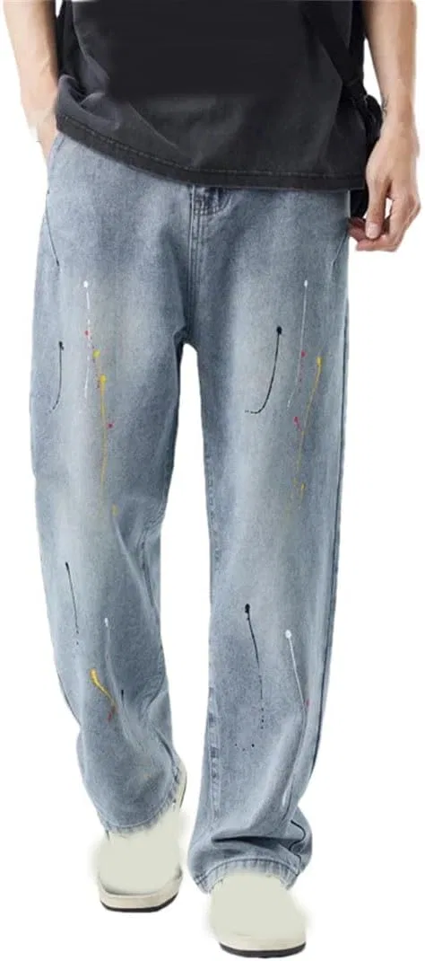 Джинсы с эффектом краски Men's, Light Blue