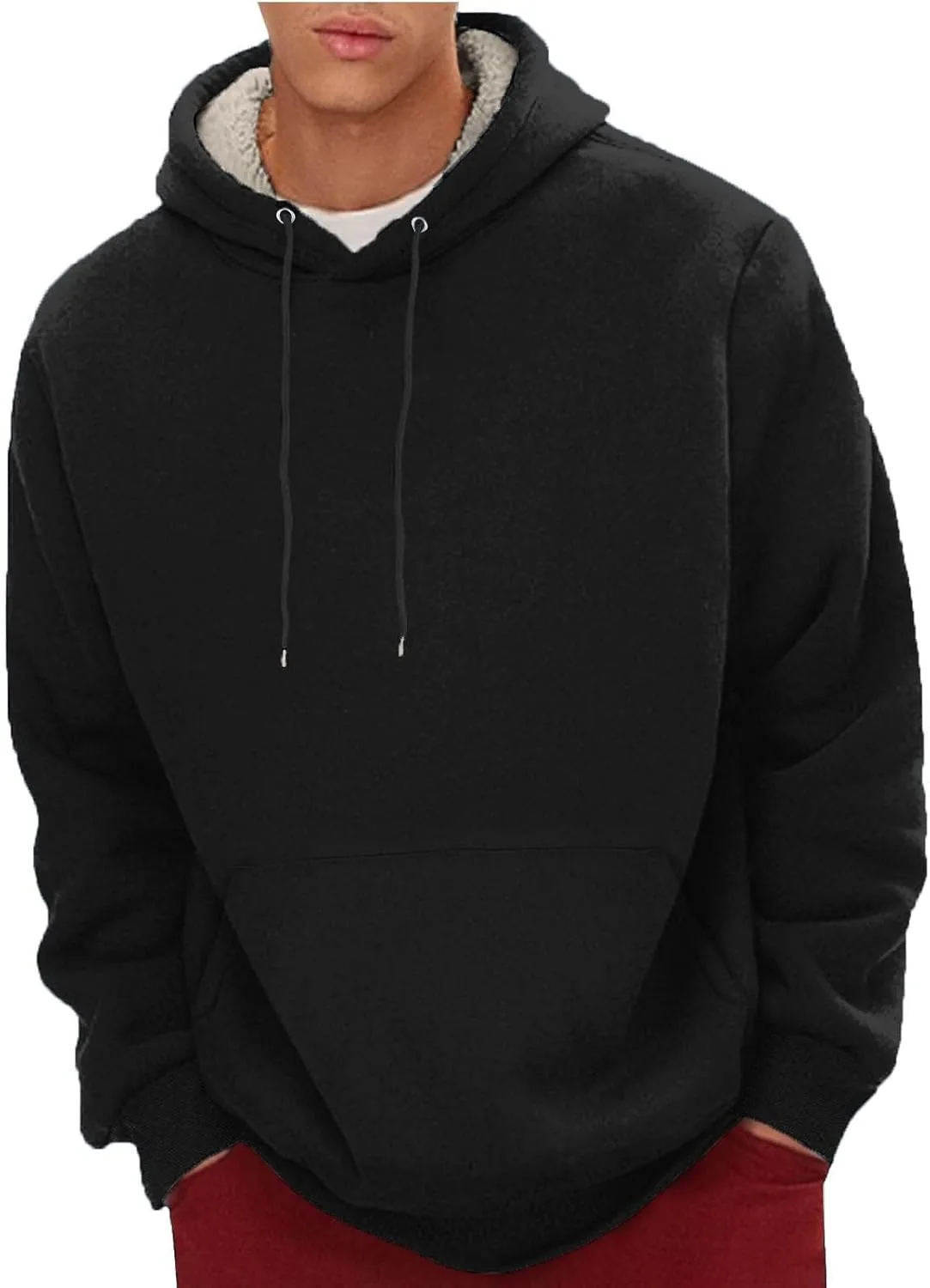 Толстовка с капюшоном для мужчин, Sherpa, с карманом, Oversized — фото 2