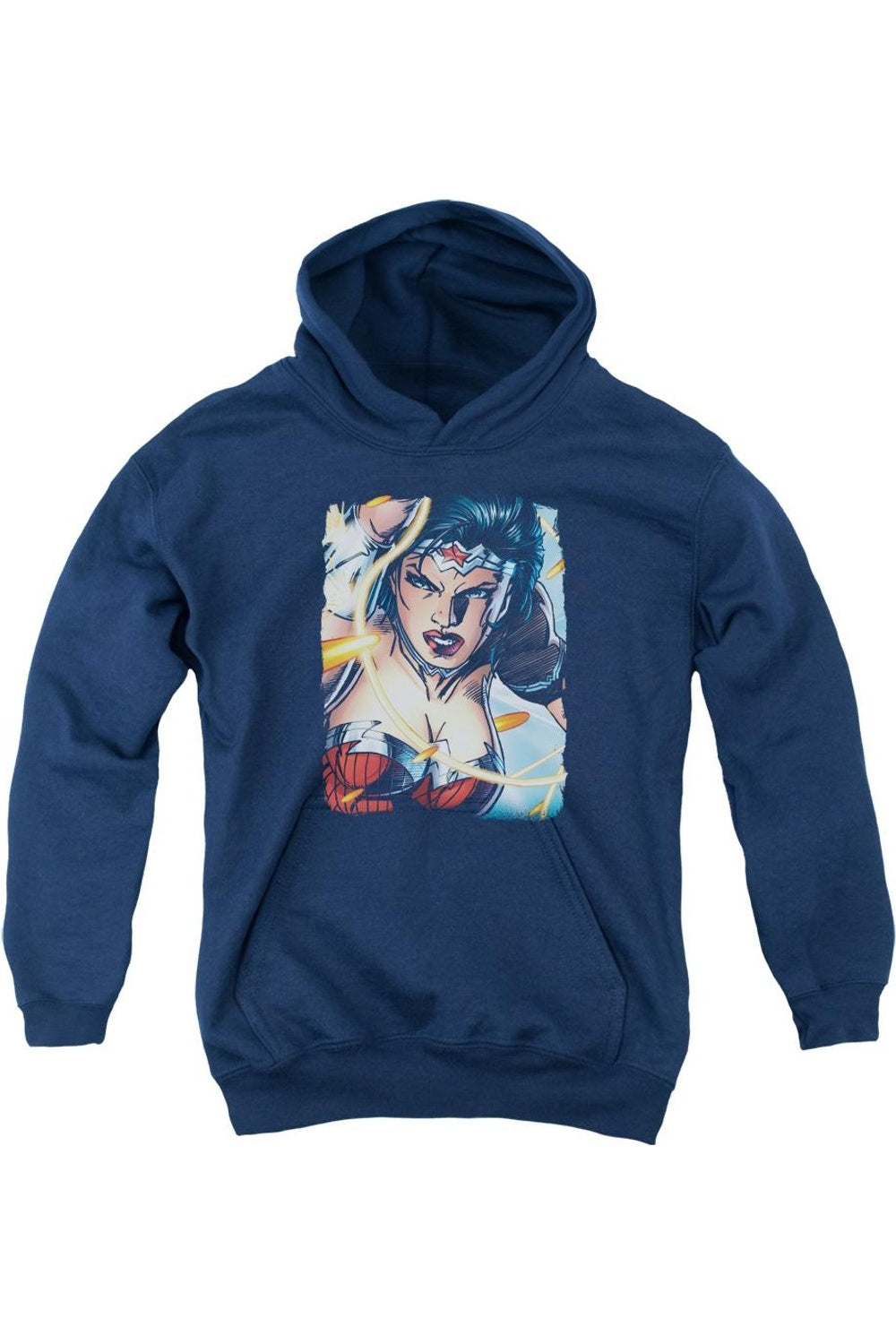 

Молодежная толстовка с капюшоном Justice League of America Scowl Gildan, темно-синий