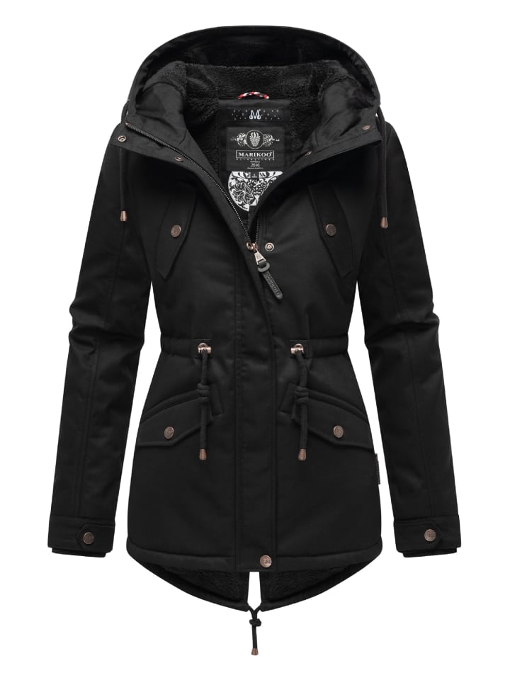 

Пуховик Marikoo, цвет black with black fur