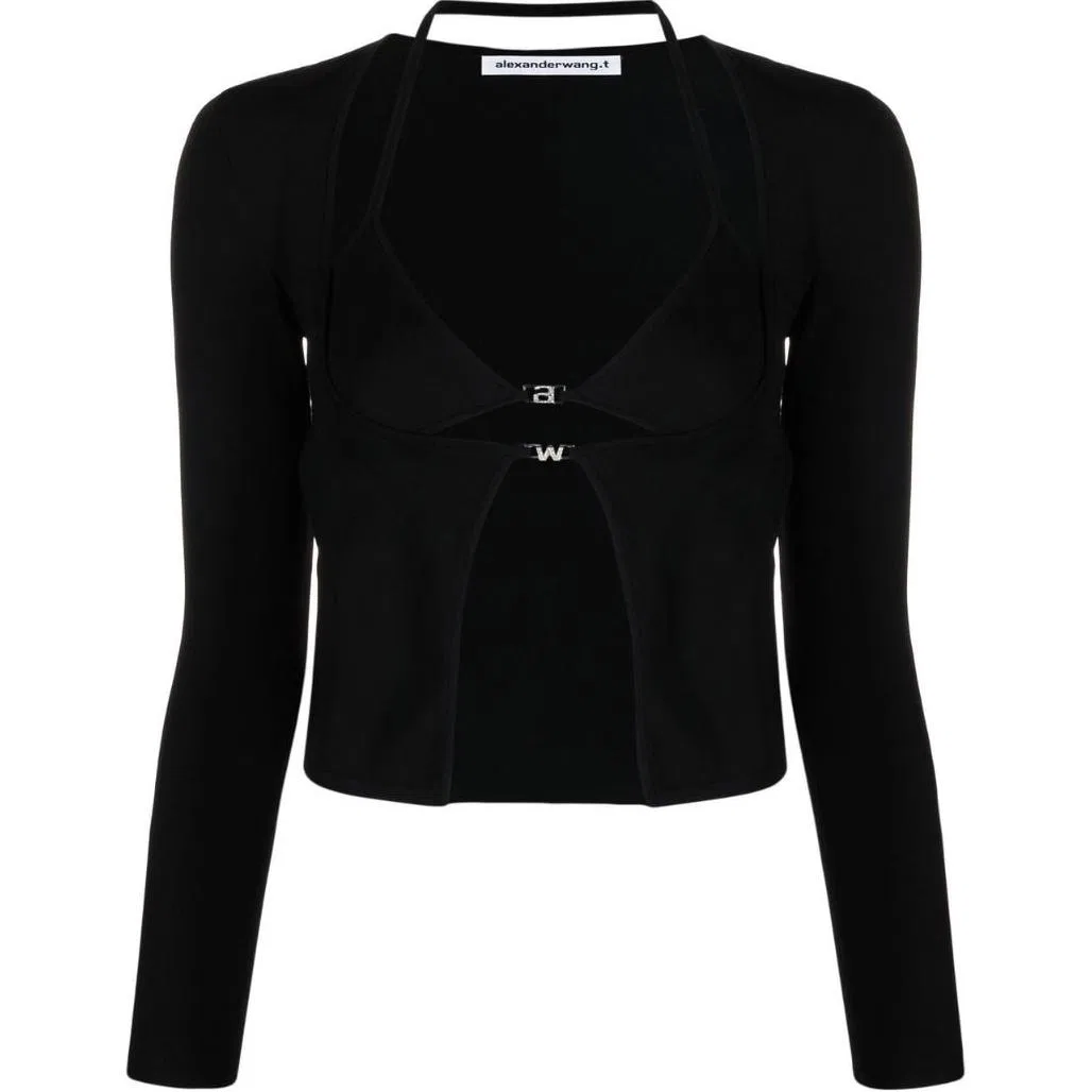 Вязаный кардиган-бикини Alexander Wang Black