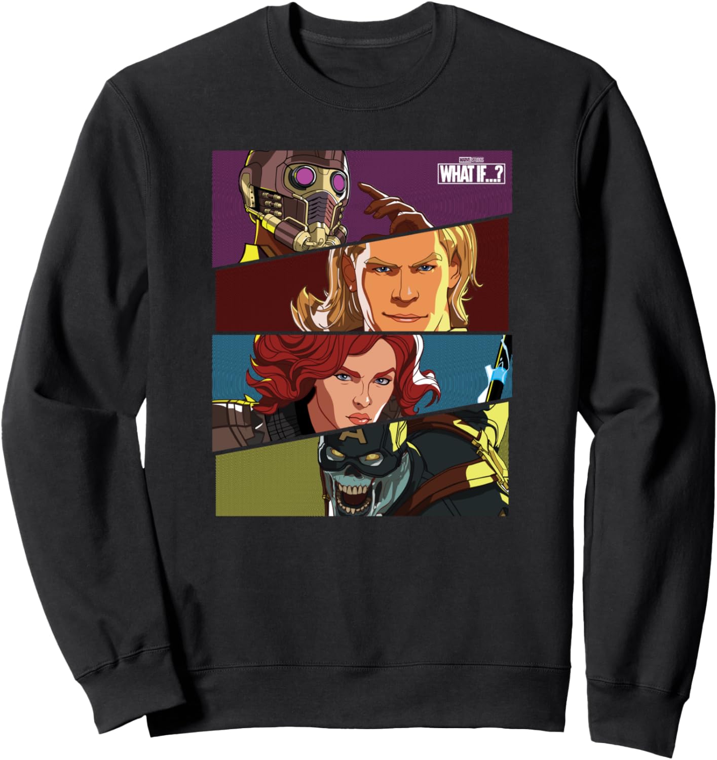 

Толстовка Marvel What If Group Shot Tilted Panels, черный