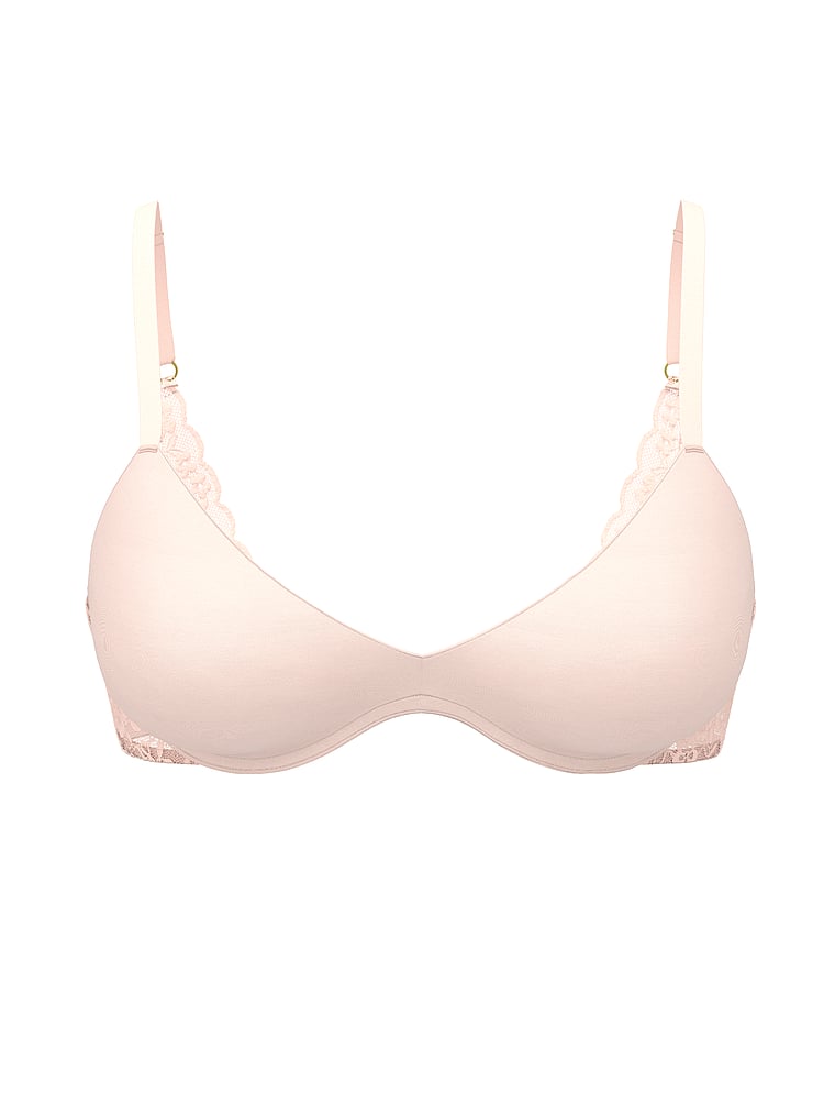 Бюстгальтер Victoria'S Secret Sexy Tee Wireless Push-Up, светло-розовый/гладкий — фото 3