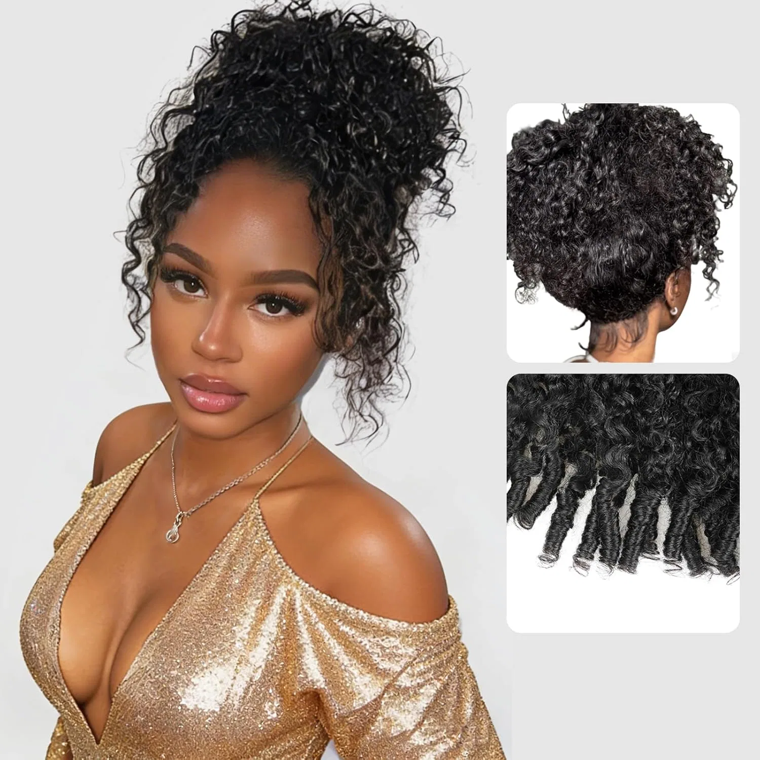 Парик из натуральных вьющихся волос «Burmese Curly» с круговой шнуровкой 360 Alionly, Curly Bob Natural Black