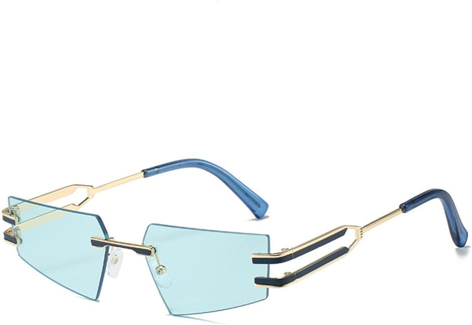 

Ретро-солнцезащитные очки без оправы для женщин и мужчин в стиле панк, металлические солнцезащитные очки, женские очки без оправы с защитой от УФ-излучения UV400, модные очки MTZJH, 4