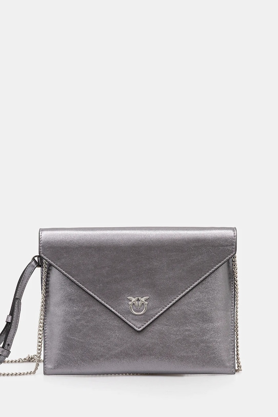 

Кожаный клатч Pinko, серебряный