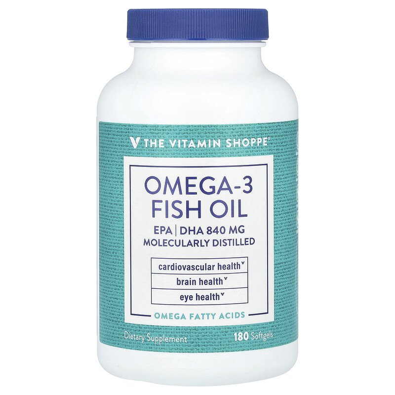 

The Vitamin Shoppe, Рыбий жир с омега-3, 1200 мг, 180 мягких таблеток