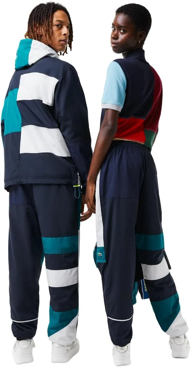 Мужские и унисекс спортивные брюки Lacoste Holiday с водоотталкивающей отделкой и лоскутным дизайном — фото 3