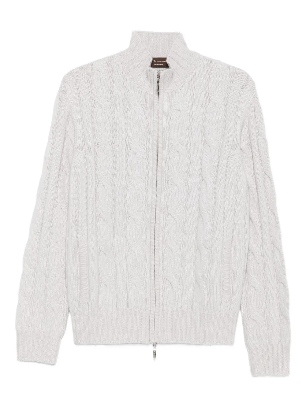 

Кардиган фактурной вязки на молнии Doriani Cashmere, серый