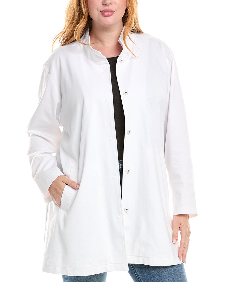 

Эйлин Фишер Плюс Воротник-стойка Куртка Eileen Fisher, белый