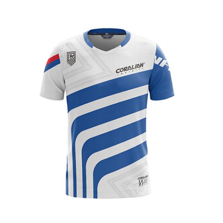 

Футболка для бадминтона унисекс синяя CORALIAN