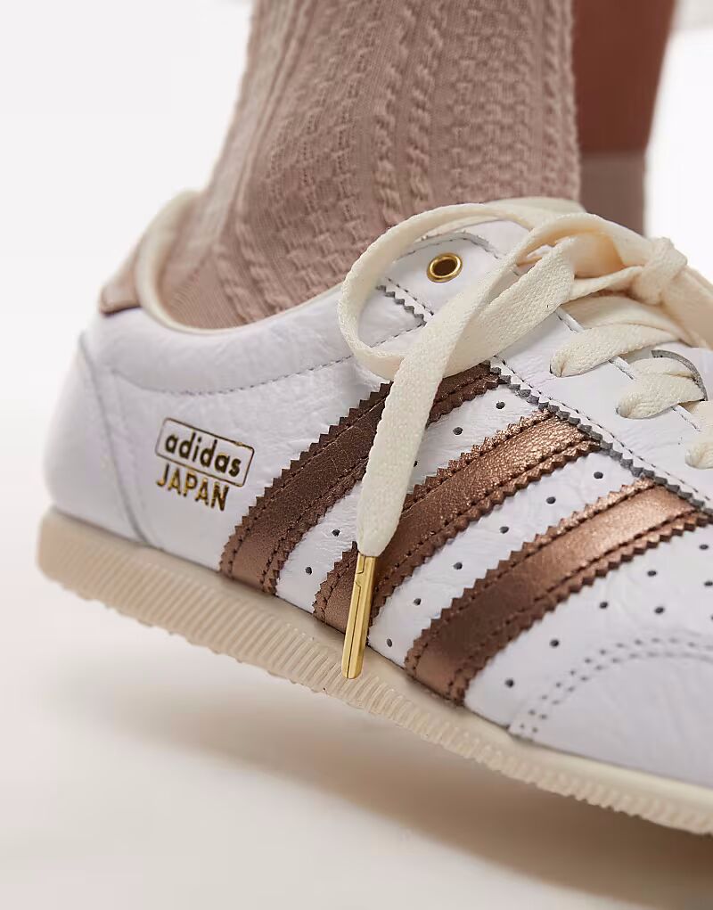Кроссовки Adidas Originals Japan белого и светло-коричневого цвета — фото 4