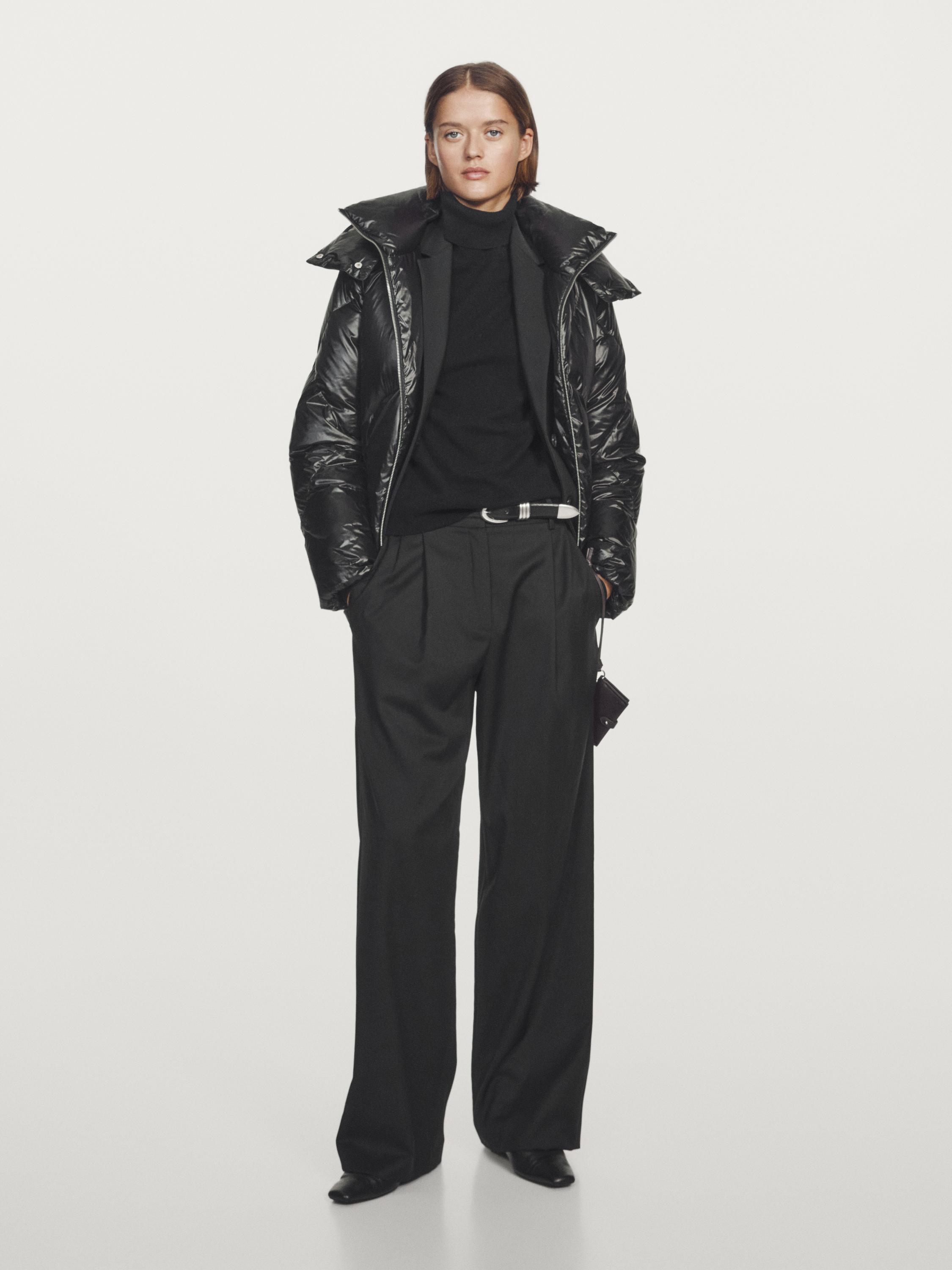 

Водоотталкивающая куртка-пуховик Massimo Dutti, черный