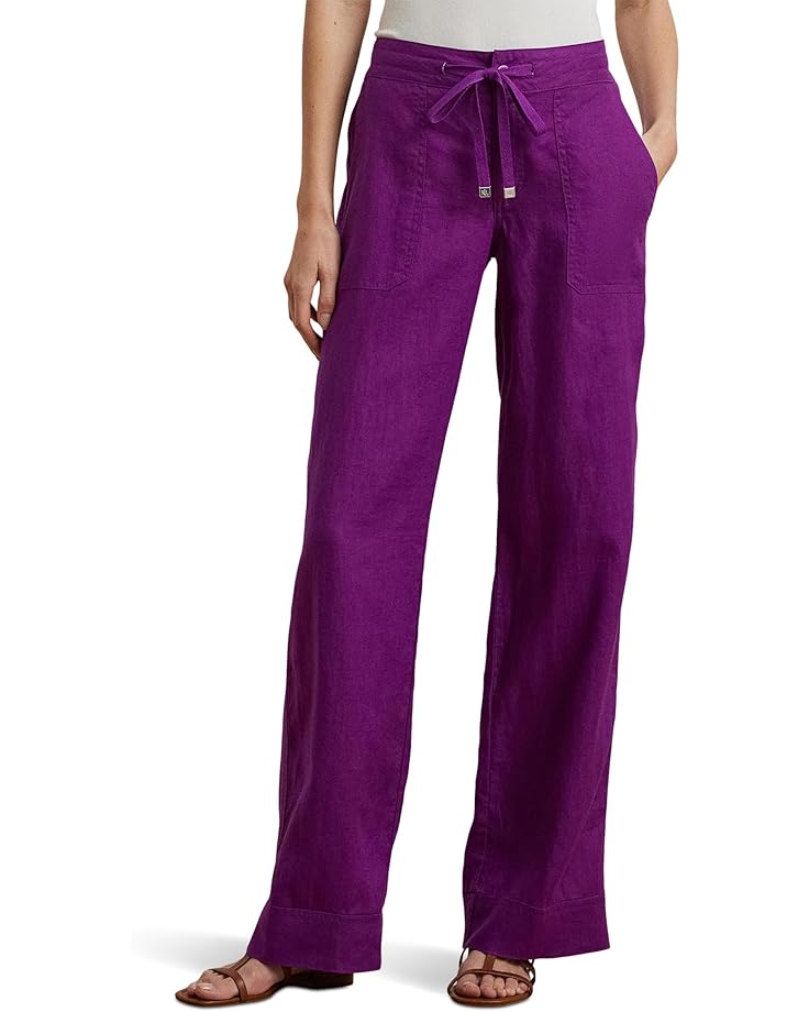 

Брюки Lauren Ralph Lauren Petite Linen Wide-leg Pants, цвет Purple Dawn