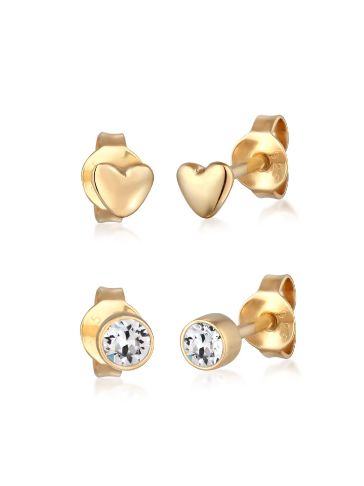 

Elli Серьги в форме сердца из серебра 925 пробы с золотым покрытием